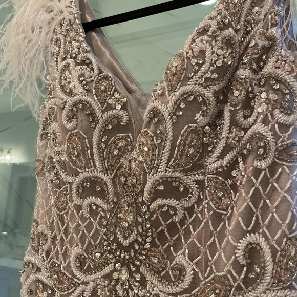 PAGEANT/PROM FEATHER SEQUIN DRESS - Picture 2 of 4